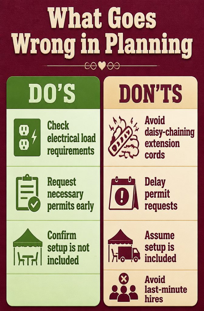 Backyard Wedding Checklist: A Stage-by-Stage Planning Guide 12 A graphic illustrating common planning mistakes for weddings.