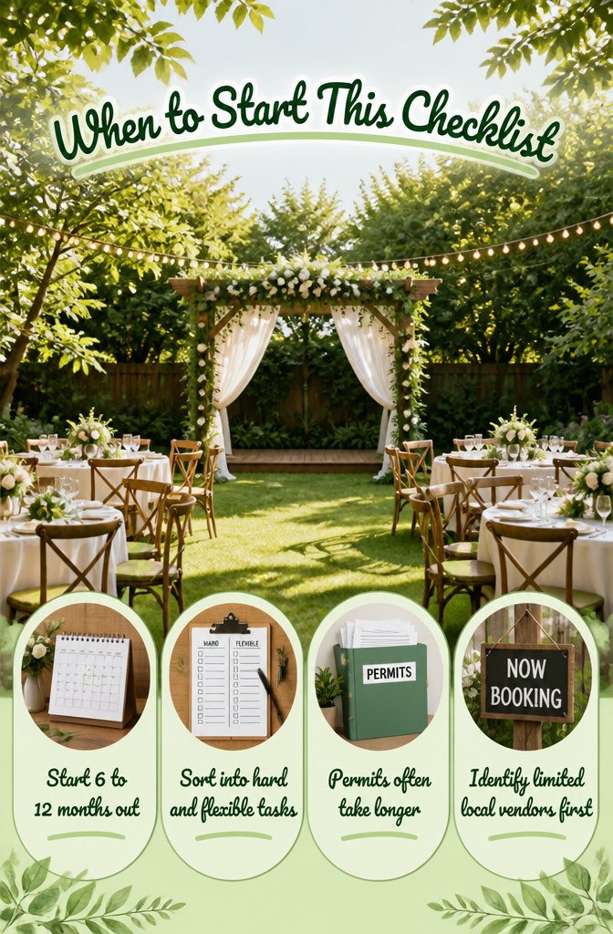Backyard Wedding Checklist: A Stage-by-Stage Planning Guide 11 An image depicting a wedding checklist with various tasks.