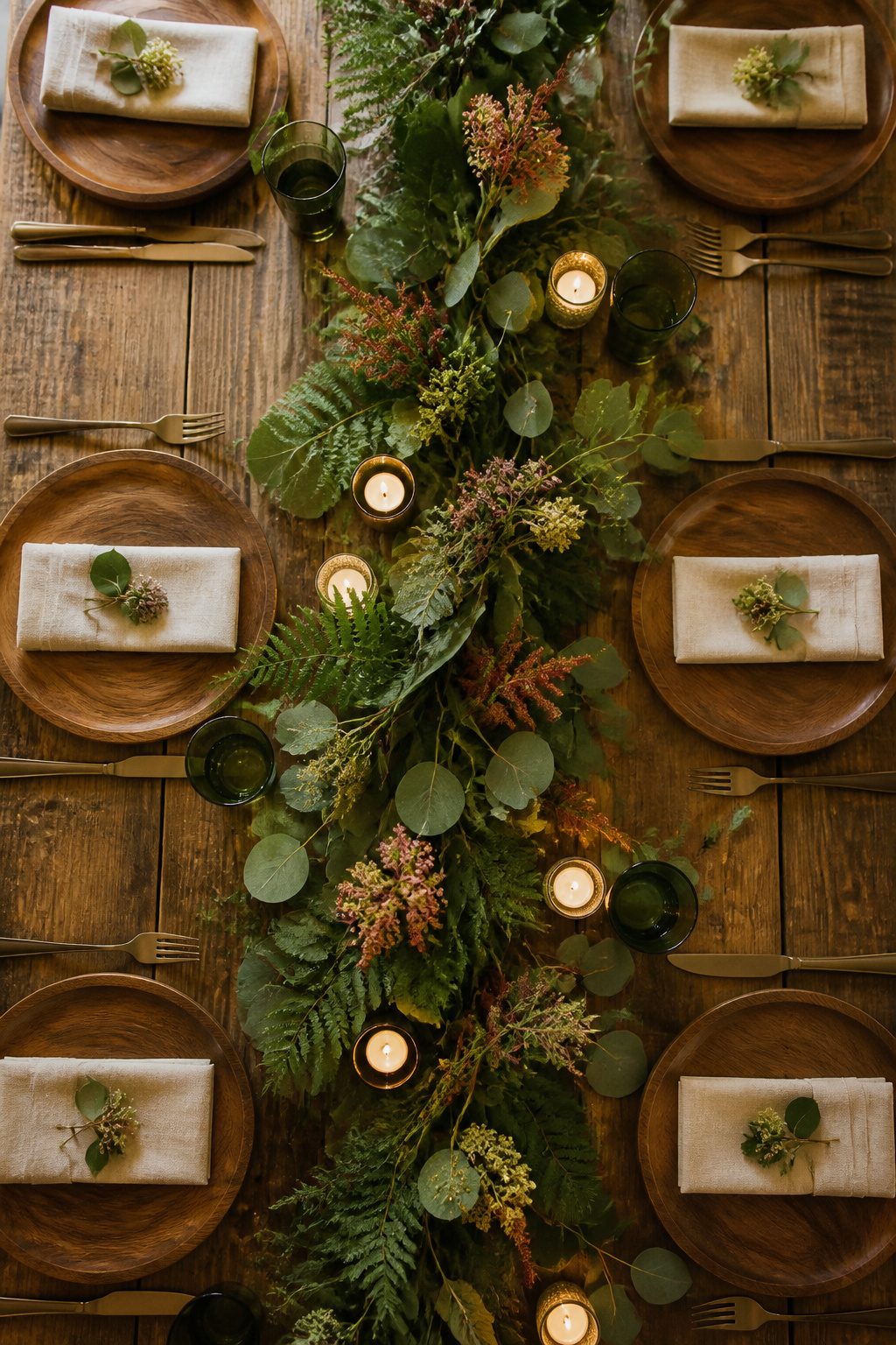 10 Fall Wedding Table Decor Ideas for Your 2026 Celebration 10 Greenery garland draping across a wedding reception table.