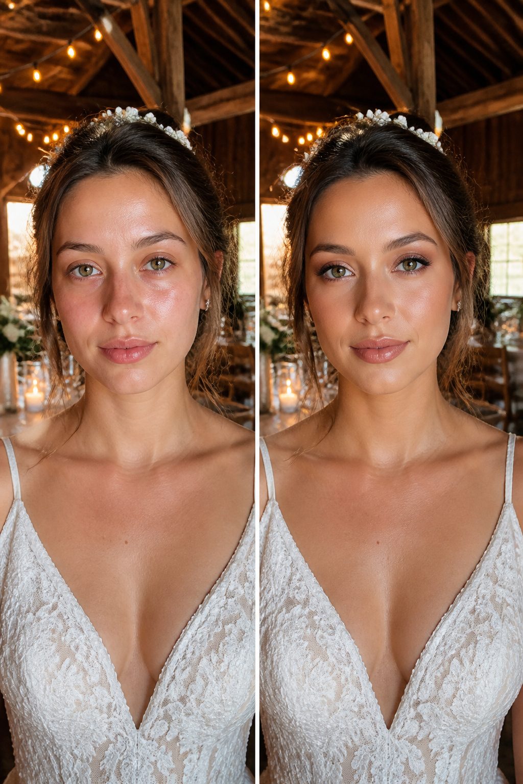 Bride with soft glam makeup that maintains a natural look.
