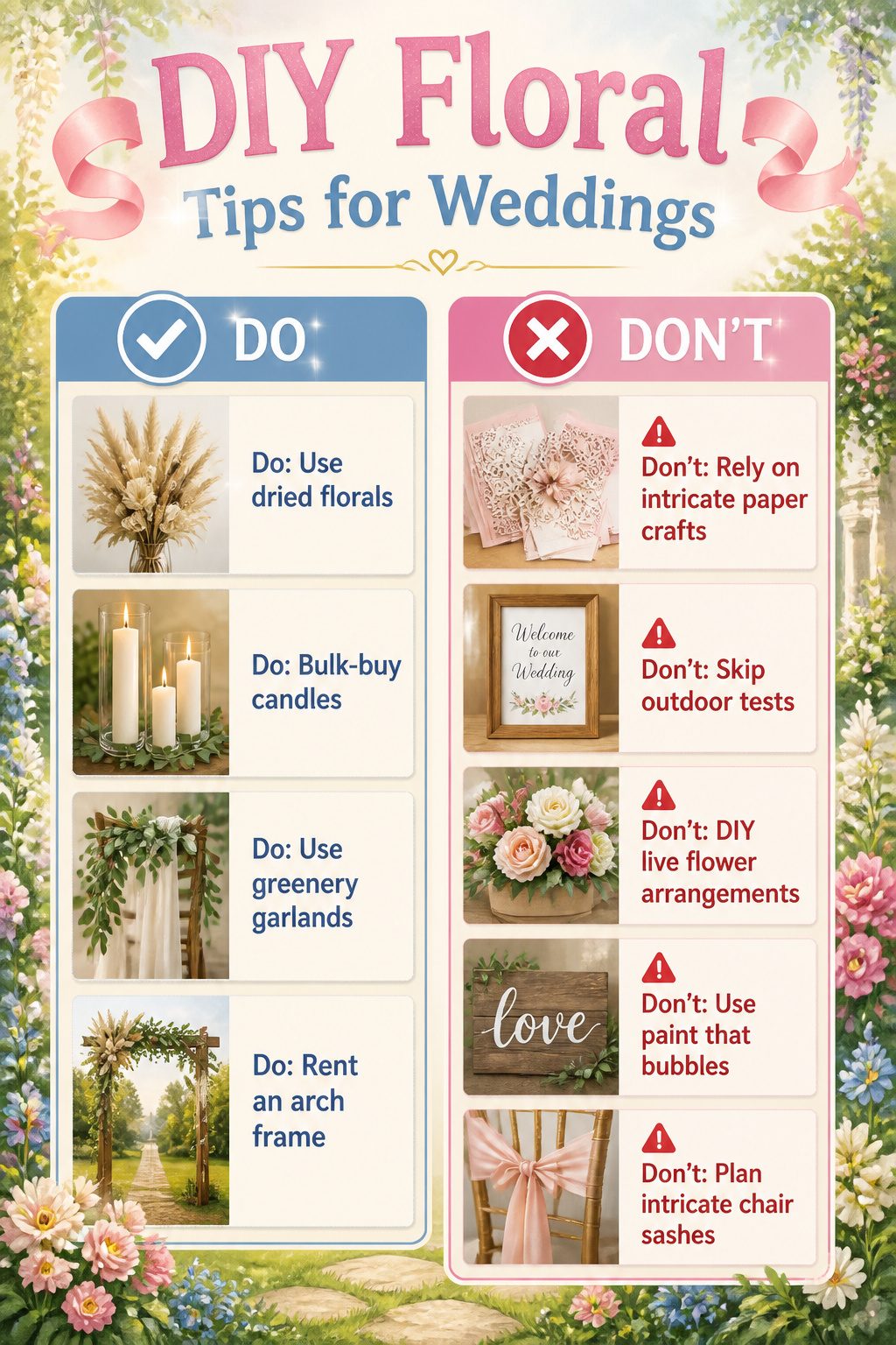 9 Wedding Ceremony Decoration Ideas: From Arch to Exit 11 Dried floral arrangements for a wedding ceremony.