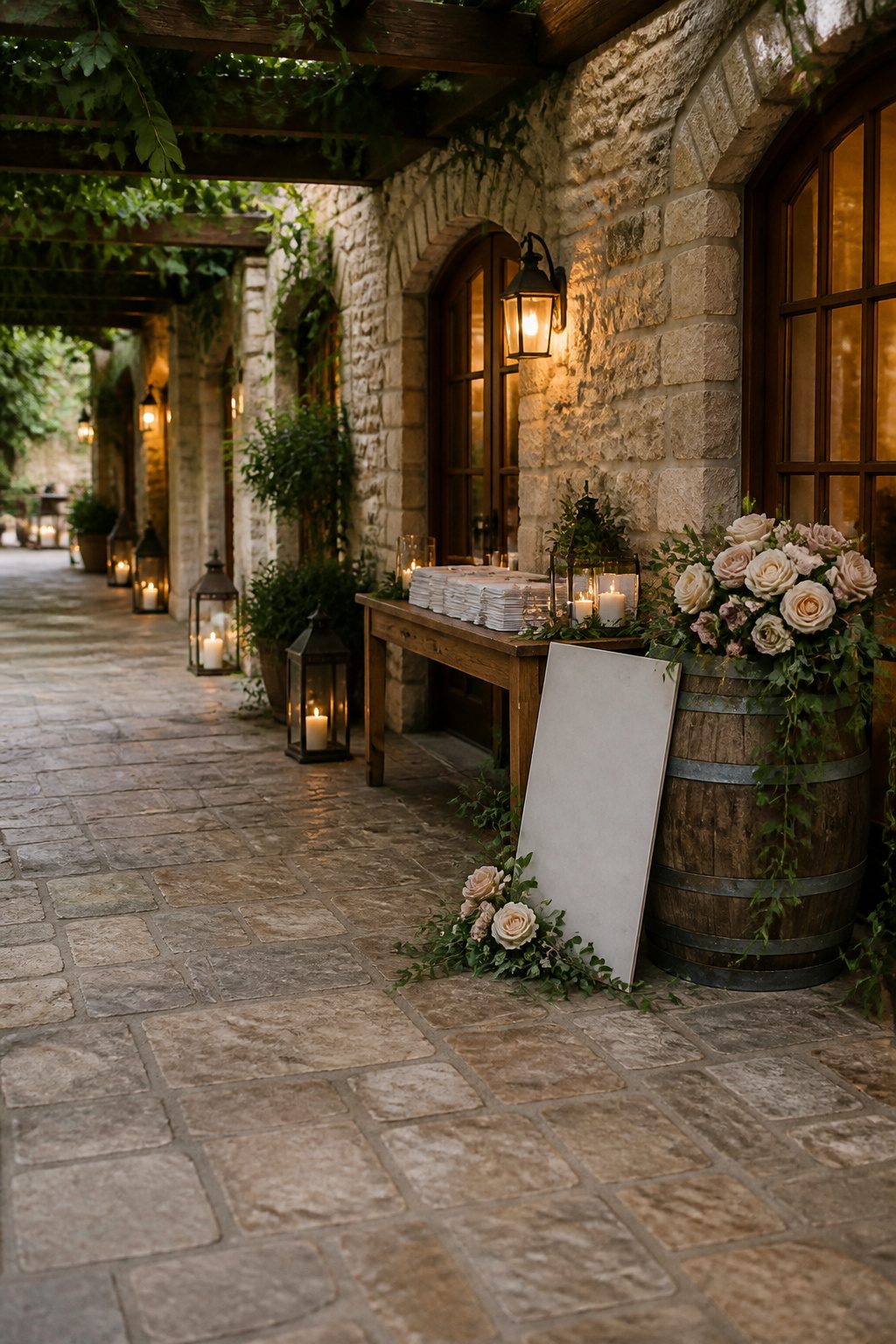 9 Wedding Ceremony Decoration Ideas: From Arch to Exit 4 Welcome sign and seating chart at a wedding entryway.