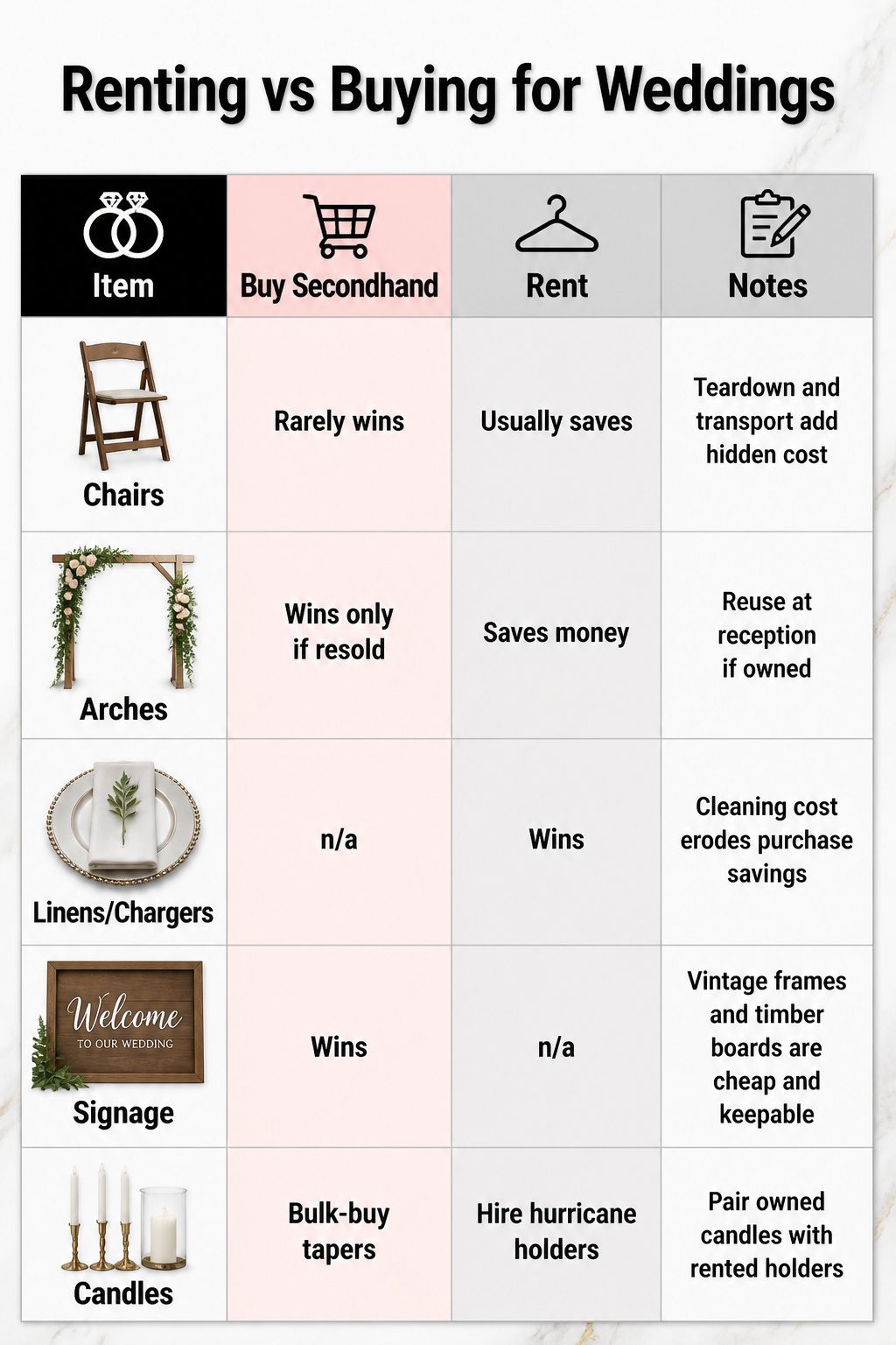 9 Wedding Ceremony Decoration Ideas: From Arch to Exit 13 Wedding chairs and decor items available for rent.