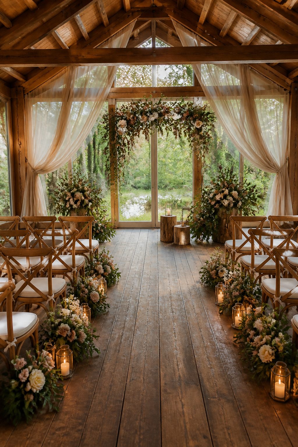 9 Wedding Ceremony Decoration Ideas: From Arch to Exit 8 Rustic timber signs and floral arrangements in a wedding setting.