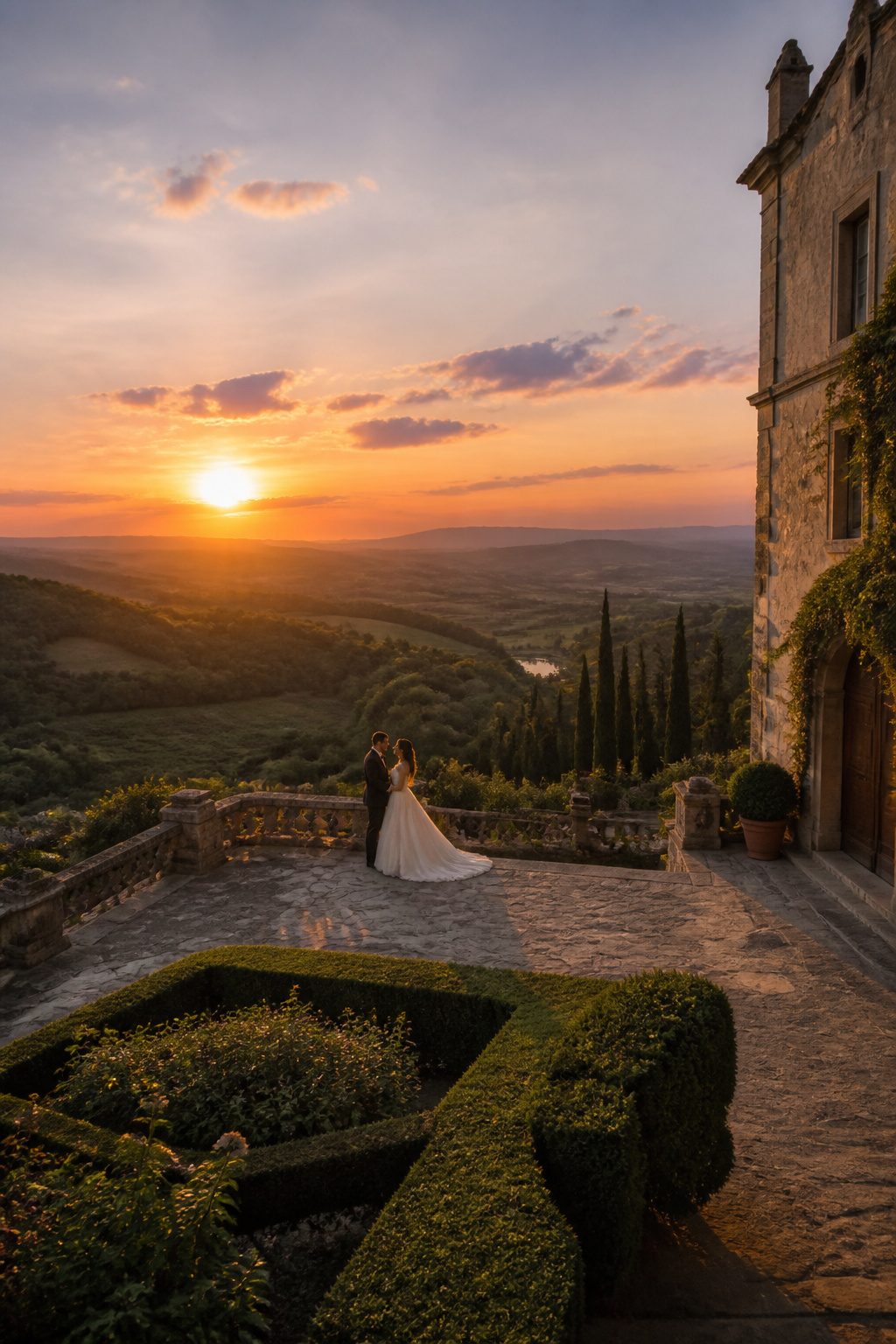 20 Wedding Photos Ideas for 2026 11 Couple posing together in soft, golden hour light.